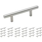 25 Pack of 3" Centers Carbon Steel Bar Pull in Sterling Nickel