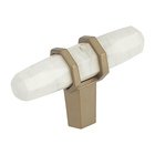 2 1/2" Long Cabinet Knob in Marble White/Golden Champagne