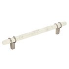 6 1/4" Centers Cabinet Handle in Marble White/Satin Nickel Cabinet Pull