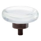 1 3/4" Diameter Knob in Clear Glass/Oil-Rubbed Bronze