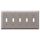 Quintuple Toggle Wallplate in Antique Nickel