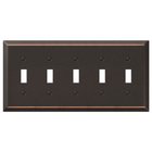 Quintuple Toggle Wallplate in Aged Bronze