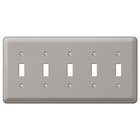 Quintuple Toggle Wallplate in Brushed Nickel