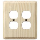 Double Duplex Wallplate in Unfinished Ash Wood