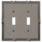 Double Toggle Wallplate in Antique Nickel