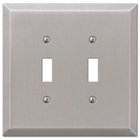 Double Toggle Wallplate in Brushed Nickel