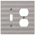 Single Toggle Single Duplex Combo Wallplate in Frosted Nickel
