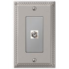 Single Cable Wallplate in Satin Nickel