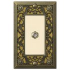 Single Cable Wallplate in Antique Brass