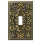 Single Toggle Wallplate in Antique Brass