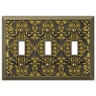 Triple Toggle Wallplate in Antique Brass