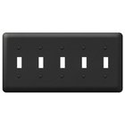 Quintuple Toggle Wallplate in Black