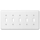Quintuple Toggle Wallplate in White
