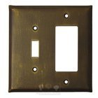 Plain Switchplate Combo Rocker/GFI Single Toggle Switchplate in Bronze with Black Wash