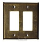 Plain Switchplate Double Rocker/GFI Switchplate in Black with Chocolate Wash