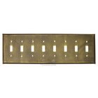 Plain Switchplate Eight Gang Toggle Switchplate in Gold