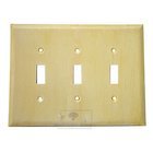 Plain Switchplate Triple Toggle Switchplate in Pewter with Terra Cotta Wash