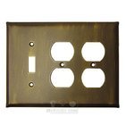 Plain Switchplate Combo Double Duplex Outlet Single Toggle Switchplate in Black