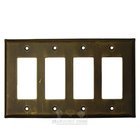 Plain Switchplate Quadruple Rocker/GFI Switchplate in Brushed Natural Pewter