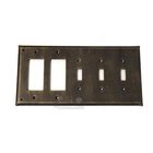 Plain Switchplate Combo Double Rocker/GFI Triple Toggle Switchplate in Pewter Matte