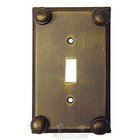 Button Switchplate Single Toggle Switchplate in Bronze with Verde Wash
