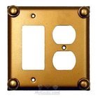 Button Switchplate Combo Rocker/GFI Duplex Outlet Switchplate in Pewter with Copper Wash