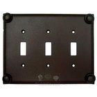 Button Switchplate Triple Toggle Switchplate in Copper Bright