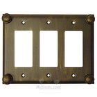 Button Switchplate Triple Rocker/GFI Switchplate in Bronze with Black Wash