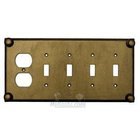 Button Switchplate Combo Duplex Outlet Quadruple Toggle Switchplate in Satin Pearl