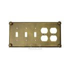 Button Switchplate Combo Double Duplex Outlet Triple Toggle Switchplate in Antique Bronze