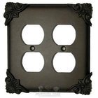 Corinthia Switchplate Double Duplex Outlet Switchplate in Pewter with Cherry Wash