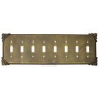 Corinthia Switchplate Eight Gang Toggle Switchplate in Antique Bronze