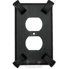 Hammerhein Switchplate Duplex Outlet Switchplate in Black with Steel Wash