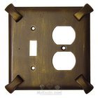 Hammerhein Switchplate Combo Single Toggle Duplex Outlet Switchplate in Black with Verde Wash