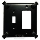 Hammerhein Switchplate Combo Rocker/GFI Single Toggle Switchplate in Black with Steel Wash