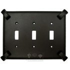 Hammerhein Switchplate Triple Toggle Switchplate in Black with Chocolate Wash