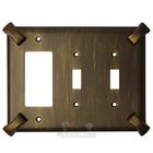 Hammerhein Switchplate Combo Rocker/GFI Double Toggle Switchplate in Black with Cherry Wash