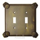 Oceanus Switchplate Double Toggle Switchplate in Pewter with Cherry Wash