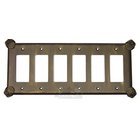 Oceanus Switchplate Six Gang Rocker/GFI Switchplate in Pewter with Maple Wash