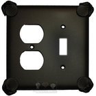 Oceanus Switchplate Combo Single Toggle Duplex Outlet Switchplate in Black with Steel Wash