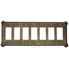 Oceanus Switchplate Seven Gang Rocker/GFI Switchplate in Pewter Bright