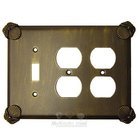 Oceanus Switchplate Combo Double Duplex Outlet Single Toggle Switchplate in Antique Copper