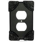 Roguery Switchplate Duplex Outlet Switchplate in Black with Terra Cotta Wash