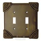 Roguery Switchplate Double Toggle Switchplate in Pewter with Maple Wash