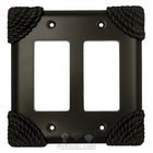 Roguery Switchplate Double Rocker/GFI Switchplate in Black with Bronze Wash