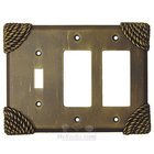 Roguery Switchplate Combo Double Rocker/GFI Single Toggle Switchplate in Pewter with Cherry Wash