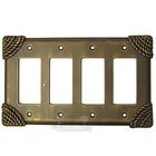 Roguery Switchplate Quadruple Rocker/GFI Switchplate in Black with Bronze Wash