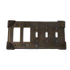 Roguery Switchplate Combo Double Rocker/GFI Triple Toggle Switchplate in Pewter with Verde Wash