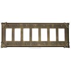 Sonnet Switchplate Seven Gang Rocker/GFI Switchplate in Black with Copper Wash