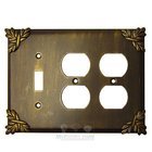 Sonnet Switchplate Combo Double Duplex Outlet Single Toggle Switchplate in Rust with Verde Wash